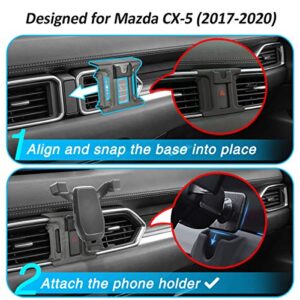 AYADA Phone Holder Compatible with Mazda CX-5, CX5 Phone Holder Phone Mount Upgrade Design Gravity Auto Lock Stable Easy to Install CX-5 Accessories 2017 2018 2019 2020