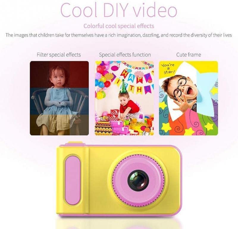 eDealz Full 1080P Kids Selfie HD Compact Digital Photo and Video Rechargeable Camera with 2" LCD Screen, Video Games and Micro USB Charging (Pink, with SD Card)