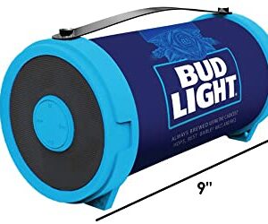 Bud Light Bluetooth Speaker Bazooka Speaker Portable Wireless Speaker with Rechargeable Battery Ideal for Indoor and Outdoor Activities Loud and Bass Audio Sound Easy to Carry Anywhere with FM- Radio