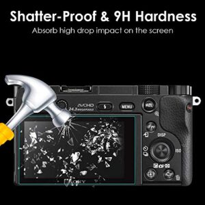 QIBOX Glass Screen Protector Compatible with Sony Alpha A6600 A6100 A6400 A6000 A5000 A6300 NEX-7 NEX-3N NEX-5 NEX-6L, 3-Pack Tempered Glass Anti-scratch Ultra-Clear Cover(NOT for a6500/a5100)