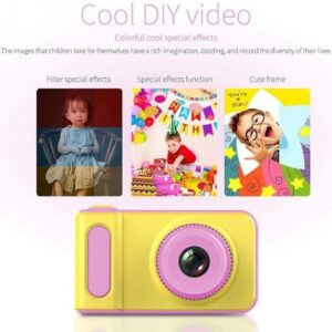 eDealz Full 1080P Kids Selfie HD Compact Digital Photo and Video Rechargeable Camera with 2" LCD Screen, Video Games and Micro USB Charging (Pink, SD Card + Reader + Card Holder)