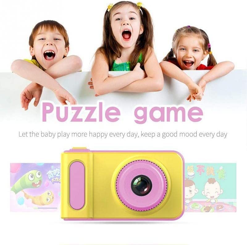 eDealz Full 1080P Kids Selfie HD Compact Digital Photo and Video Rechargeable Camera with 2" LCD Screen, Video Games and Micro USB Charging (Pink, SD Card + Reader + Card Holder)