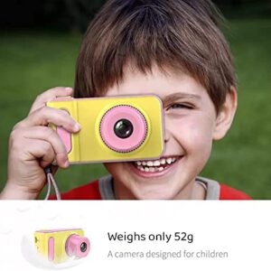 eDealz Full 1080P Kids Selfie HD Compact Digital Photo and Video Rechargeable Camera with 2" LCD Screen, Video Games and Micro USB Charging (Pink, SD Card + Reader + Card Holder)