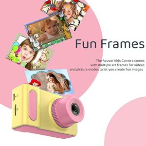 eDealz Full 1080P Kids Selfie HD Compact Digital Photo and Video Rechargeable Camera with 2" LCD Screen, Video Games and Micro USB Charging (Pink, SD Card + Reader + Card Holder)