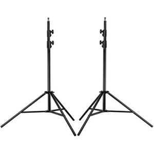 neewer pro 9feet/260cm spring loaded heavy duty photography photo studio light stands with 1/4″ screw & 5/8 stud for video, portrait and photography lighting (2 packs)