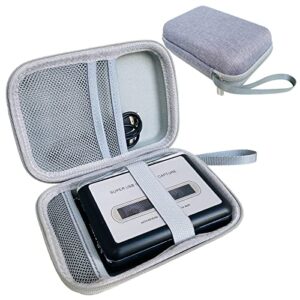 hard carrying case for reshow cassette player portable tape player, travel storage box for tape cassettes player accessories(case only)