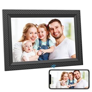 frameo 10.1 inch smart wifi digital photo frame, digital picture frame,built-in 16gb storage,ips touch screen, auto-rotate, slideshow, load photo and video via free app from phone