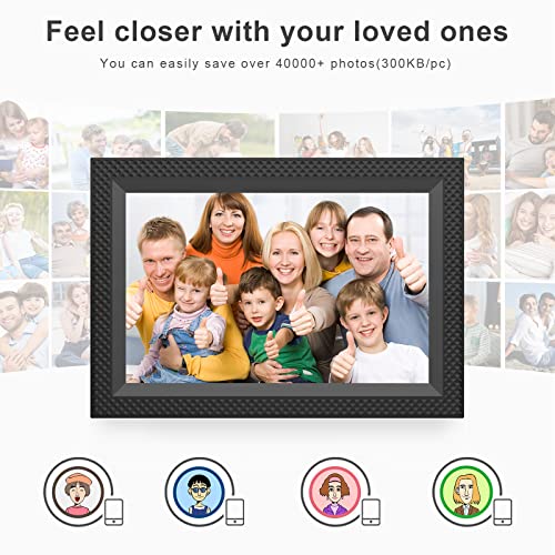 Frameo 10.1 Inch Smart WiFi Digital Photo Frame, Digital Picture Frame,Built-in 16GB Storage,IPS Touch Screen, Auto-Rotate, Slideshow, Load Photo and Video via Free App from Phone