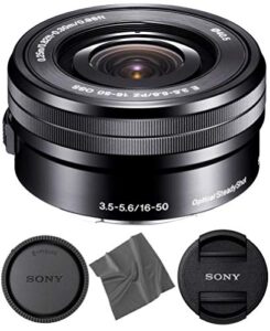 sony selp1650 16-50mm oss lens: sony e pz 16-50mm f/3.5-5.6 oss lens (black) + pro starter bundle kit combo – international version (1 year warranty)