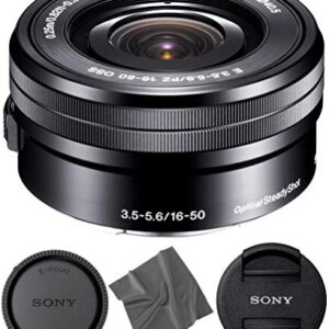 Sony SELP1650 16-50mm OSS Lens: Sony E PZ 16-50mm f/3.5-5.6 OSS Lens (Black) + Pro Starter Bundle Kit Combo - International Version (1 Year Warranty)