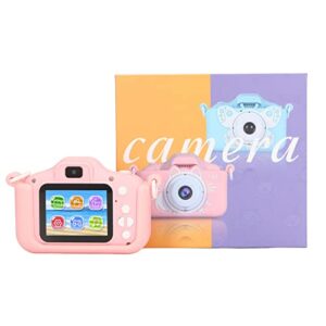 pssopp children digital camera, 20mp pink cartoon style rechargeable digital camera children toy photo camera for girls