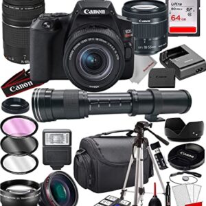 Rebel SL3 DSLR Camera with 18-55mm is STM Zoom Lens & 75-300mm III Lens Bundle + 420-800mm Zoom Telephoto Lens + 64GB Memory, Case, Tripod, Filters and More