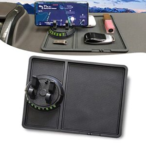 non-slip phone pad for 4-in-1 car, universal dashboard pad 360°rotation with temporary car parking card number plate anti-shake pad for cell phones, sunglasses, keys, coins and more