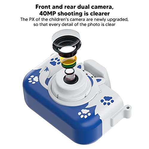 Mini Kids Digital Camera, Blue Childrens Cute Cartoon Shape Digital Camera Built in Filter Gift for Birthday Christmas