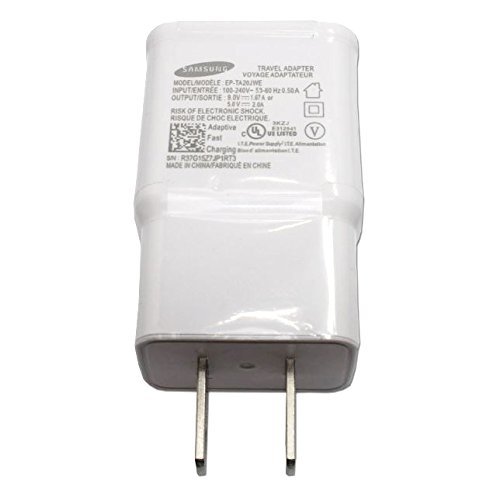 Genuine OEM Samsung Adaptive Fast Charging White Charger EPTA20JWE EP-TA20JWE with TWO (2) USB Cable ECB-DU4EWE ECBDU4EWE for Galaxy Note4, Note Edge and S6 in Non-Retail Pack