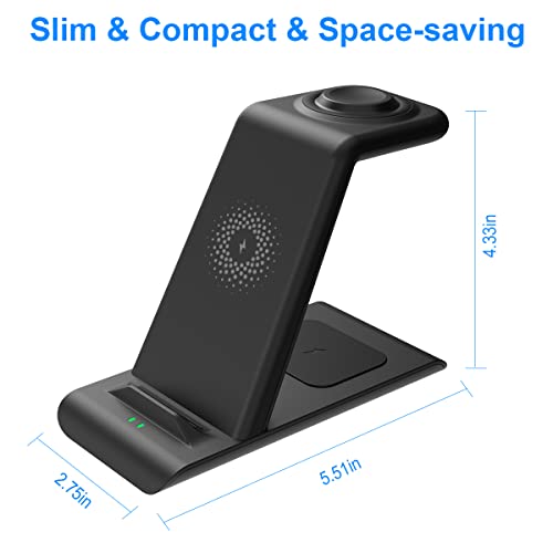 HATALKIN 3 in 1 Wireless Charging Station Compatible for Apple Products Multiple Devices Apple Watch ultra 8 7 SE 6 5 4 3 AirPods Pro 2 iPhone 14 13 12 11 Pro Max/X/XS/XR 8 Fast Wireless Charger Stand