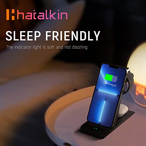 HATALKIN 3 in 1 Wireless Charging Station Compatible for Apple Products Multiple Devices Apple Watch ultra 8 7 SE 6 5 4 3 AirPods Pro 2 iPhone 14 13 12 11 Pro Max/X/XS/XR 8 Fast Wireless Charger Stand