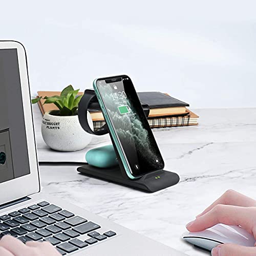 HATALKIN 3 in 1 Wireless Charging Station Compatible for Apple Products Multiple Devices Apple Watch ultra 8 7 SE 6 5 4 3 AirPods Pro 2 iPhone 14 13 12 11 Pro Max/X/XS/XR 8 Fast Wireless Charger Stand