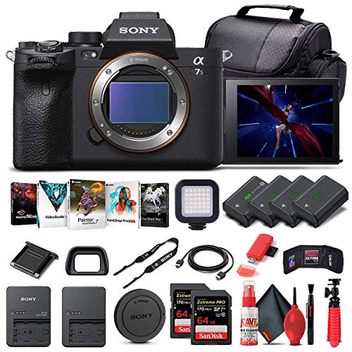 Sony Alpha a7S III Mirrorless Digital Camera (Body Only) (ILCE7SM3/B) + 2 x 64GB Memory Card + 3 x NP-FZ-100 Battery + Corel Photo Software + Case + Card Reader + LED Light + More (Renewed)