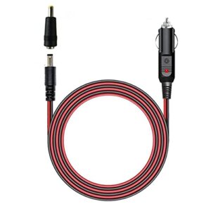 12V-24V DC Car Charger Auto Power Supply Cable - DC 5.5mm x 2.1mm 4FT to Car Cigarette Lighter Male Plug Car Cigarette Lighter Cable