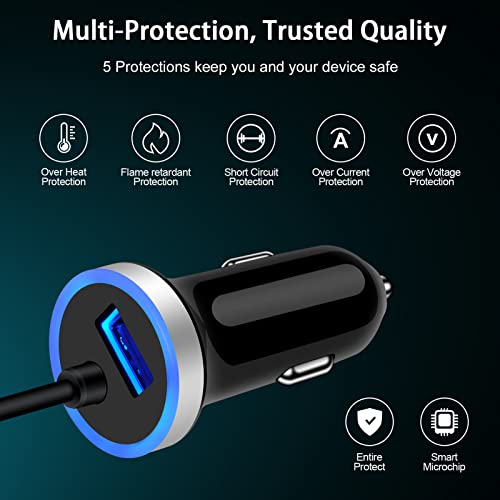 USB C Pixel 7 Car Charger,Fast Android Auto Phone Car Plug for Google Pixel 7 Pro 6a 6 Pro,5a 5 4XL,Cigarette Lighter Adapter Type C Coiled Cable 3FT for Samsung Galaxy S23 A13 5G,A53,A32 S22Ultra,S21