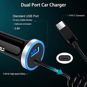 USB C Pixel 7 Car Charger,Fast Android Auto Phone Car Plug for Google Pixel 7 Pro 6a 6 Pro,5a 5 4XL,Cigarette Lighter Adapter Type C Coiled Cable 3FT for Samsung Galaxy S23 A13 5G,A53,A32 S22Ultra,S21
