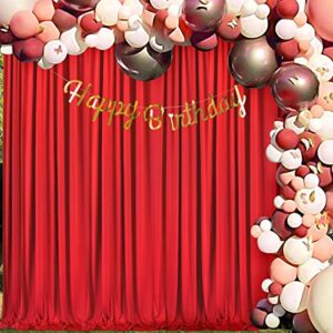 10x10 Red Backdrop Curtain for Parties Wedding Wrinkle Free Red Photo Curtains Backdrop Drapes Fabric Decoration for Birthday Party Baby Shower Christmas 5ft x 10ft,2 Panels