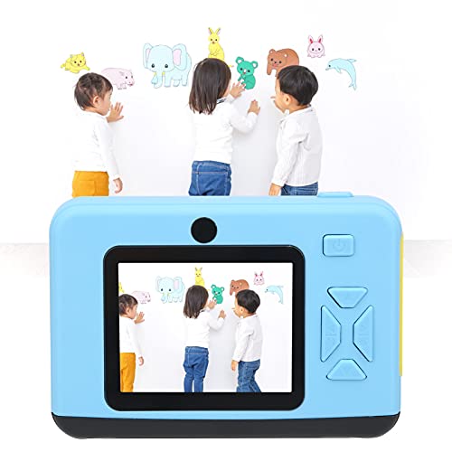 Children Camera, 2.0in Cute Look Anti‑Drop Children Camera IPS Screen for Gift(Blue)