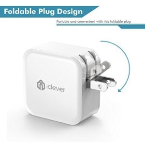 iClever BoostCube 2nd Generation 24W Dual USB Wall Charger with SmartID Technology, Foldable Plug, Travel Power Adapter for iPhone Xs/XS Max/XR/X/8 Plus/8/7 Plus/7/6S/6 Plus, iPad Pro Air/Mini and Other Tablet