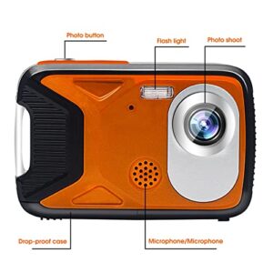 HOVTOIL Waterproof Camera Underwater Cameras for Snorkeling Support TF Card 16FT 8X Digital Zoom Waterproof Digital Camera Large Screen Optical Zoom Camera Dark Orange