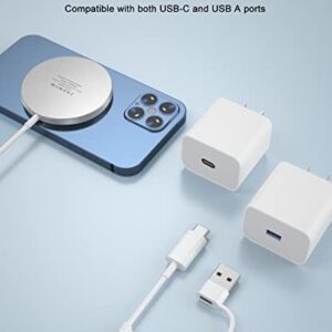 Basesailor Magnetic Wireless Charger with USB C Adapter,Portable Travel Cordless Qi Fast Charging Pad for MagSafe,iPhone 13 12 11 14 Pro Max Mini,SE XR XS,AirPods,Samsung Galaxy S23 S22 Z Fold Flip