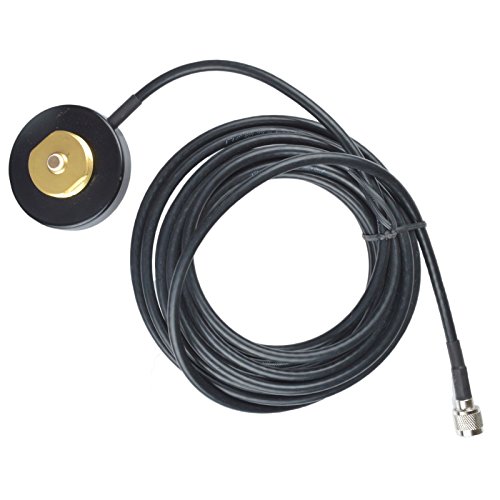 Black MUHF Motorola Mini-UHF 2 1/4" Mini Magnet Mount NMO Mag Mount 16 Foot Antenna Cable Roof or Trunk for Mobile Radios