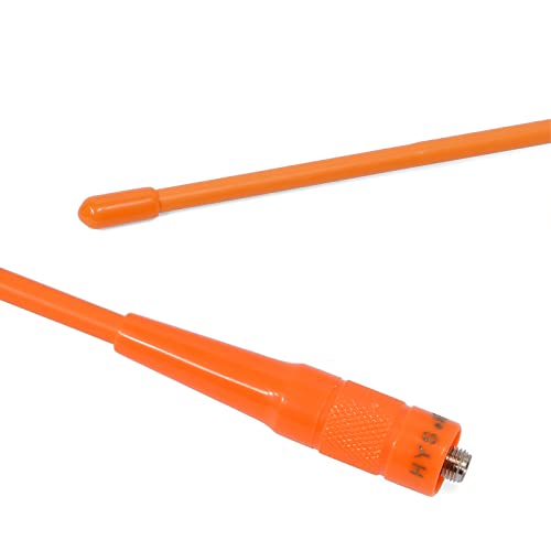 HYS SMA Female HT Antenna Dual Band VHF UHF 144/430Mhz Soft Whip Orange Antennas for WOUXUN KG-UVD1P KG-UV6D KG-659 Baofeng/Pufeng UV-5R 888S UV-82 DMR-6X2 DM-1701 (Pack of 2)