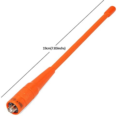 HYS SMA Female HT Antenna Dual Band VHF UHF 144/430Mhz Soft Whip Orange Antennas for WOUXUN KG-UVD1P KG-UV6D KG-659 Baofeng/Pufeng UV-5R 888S UV-82 DMR-6X2 DM-1701 (Pack of 2)