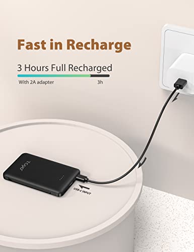 TG90° Portable Charger 6000mah External Battery Packs, Ultra Slim Power Bank with Built-in Cables Portable Phone Charger, USB C Portable Battery Charger Compatible with iPhone Android Cell Phones