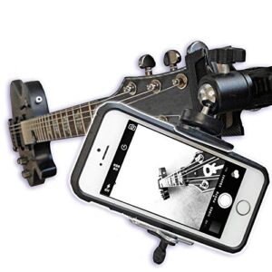 guitar ukulele smartphone mount holder for cell phones and gopro action cameras