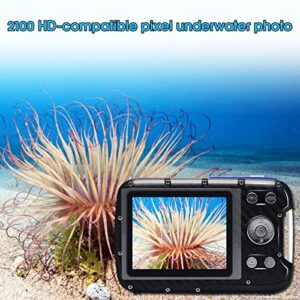 HOVTOIL Waterproof Camera Underwater Cameras for Snorkeling Support TF Card 16FT 8X Digital Zoom Waterproof Digital Camera Large Screen Optical Zoom Camera Black