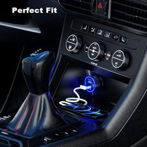 Car Charger, BRCOVAN Dual QC3.0 Port USB Car Charger Adapter, 36W 3A Fast Charge Car Phone Charger with Touch Switch & Blue LED