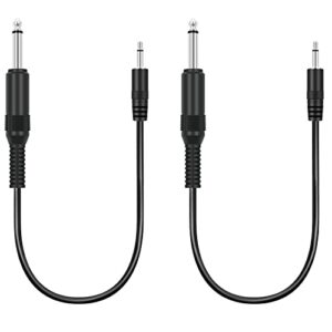 bolvek 2 pack 3.5mm 1/8″ ts mono male plug to 6.35mm 1/4″ mono male adapter audio cable cord