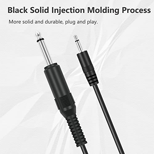 Bolvek 2 Pack 3.5mm 1/8" TS Mono Male Plug to 6.35mm 1/4" Mono Male Adapter Audio Cable Cord