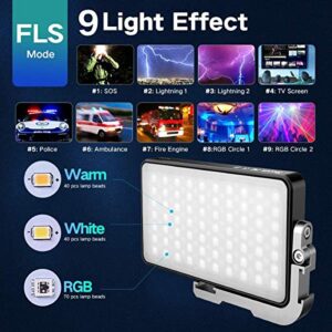 IVISII G2 RGB Portable On Camera Light, Built-in 4300mAh Lithium Battery Video Conference Lighting, 2600-10000K 12W Full Color LED Light Panel for Photography, Studio, Wedding Shooting