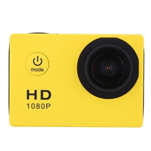 kovoscj sports action camera sports camera mini dv outdoor waterproof video camera 2.0 inch sports camera for vlog recording (color : yellow, size : medium)