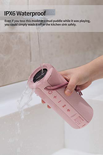 MIATONE Outdoor Portable Bluetooth Speakers Wireless Speaker Waterproof - Pink