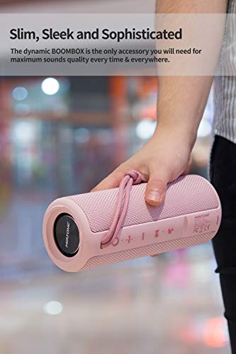 MIATONE Outdoor Portable Bluetooth Speakers Wireless Speaker Waterproof - Pink