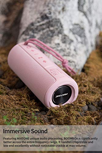 MIATONE Outdoor Portable Bluetooth Speakers Wireless Speaker Waterproof - Pink