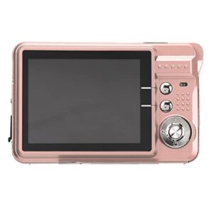 qiilu digital camera compact, 4k digital camera 48mp 2.7in lcd display 8x zoom anti shake vlogging camera for photography continuous shooting (pink)
