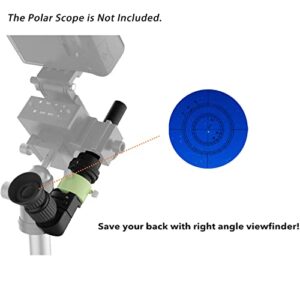 Right Angle Viewfinder with Adapter for Polar Scope, Built-in Diopter and 360°Rotating with 1X - 2X Magnification for A Comfortable View When Doing Polar Alignment