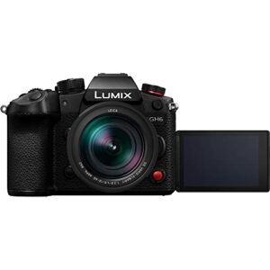 Panasonic Lumix GH6 Mirrorless Camera with 12-60mm f/2.8-4 Lens (DC-GH6LK) + 4K Monitor + Rode VideoMic + Sony 64GB Tough SD Card + Filter Kit + Wide Angle Lens + Telephoto Lens + Lens Hood + More