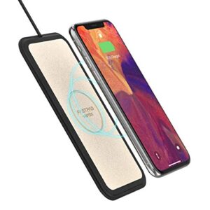 FASTPAD Ultra-Slim Qi Wireless Charger PU Leather Charging Pad Gold for iPhone X iPhone 8 8 Plus 7.5W Quick Charge, for Samsung Fast Charging, Water Resistant, No Heating (No AC Adapter)