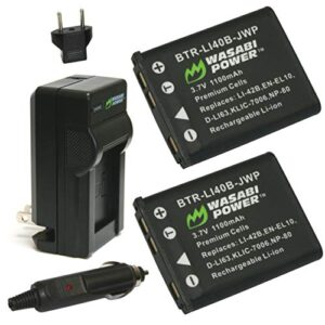 wasabi power battery (2-pack) and charger for kodak klic-7006, lb-012 and kodak pixpro fz55, fz53